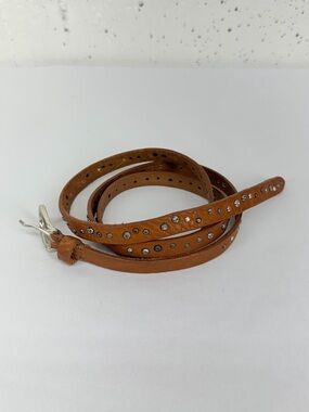 Sundance Women’s Size Large Cognac Brown Leather Bella de SlimStudded Belt